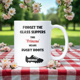 This Princess Wears Rugby Boots Mug, Funny Rugby Gift for Her, Rugby Player Mug for Sister, Rugby Birthday Gift for Daughter