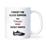 This Princess Wears Rugby Boots Mug, Funny Rugby Gift for Her, Rugby Player Mug for Sister, Rugby Birthday Gift for Daughter