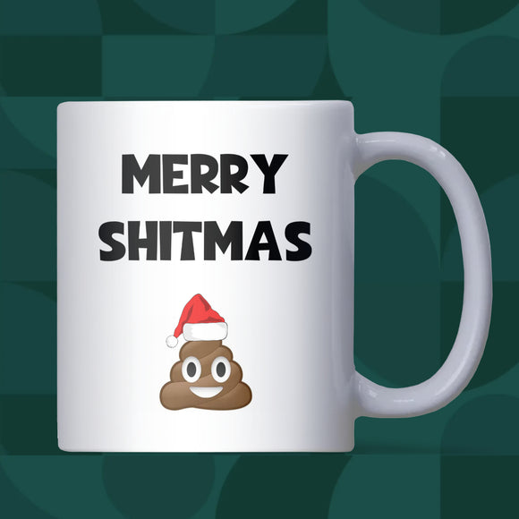 Merry Shitmas Mug, Funny Secret Santa Gift, Rude Christmas Gift for Colleague, Joke Mug for Boss or Friend, Funny Christmas Stocking Filler