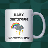 Shitstorm Survivors Club Mug, Funny Colleague Secret Santa Gift, Colleague Joke Present, Work Bestie Christmas Mug, Funny Boss Leaving Gift