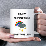 Shitstorm Survivors Club Mug, Funny Colleague Secret Santa Gift, Colleague Joke Present, Work Bestie Christmas Mug, Funny Boss Leaving Gift