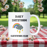 Shitstorm Survivors Club Mug, Funny Colleague Secret Santa Gift, Colleague Joke Present, Work Bestie Christmas Mug, Funny Boss Leaving Gift