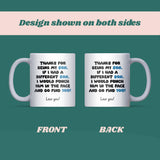Funny Son Punch Mug, 18th or 21st Birthday Gift, Graduation or Christmas Present for Son, Proud Parent Coffee Cup