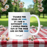 Funny Son Punch Mug, 18th or 21st Birthday Gift, Graduation or Christmas Present for Son, Proud Parent Coffee Cup