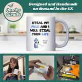 Stealing Milk Mug, Funny Office Coffee Cup, Secret Santa Gift for Colleague, Housemate Banter Mug