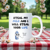 Stealing Milk Mug, Funny Office Coffee Cup, Secret Santa Gift for Colleague, Housemate Banter Mug