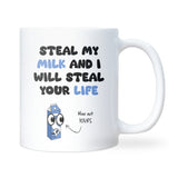 Stealing Milk Mug, Funny Office Coffee Cup, Secret Santa Gift for Colleague, Housemate Banter Mug