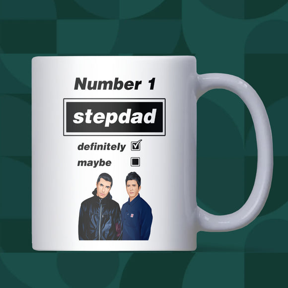 Oasis Definitely Maybe Mug for Step Dad, Funny Stepdad Birthday Gift, Father’s Day Step Dad Mug, Oasis Music Fan Christmas Gift for Stepdad