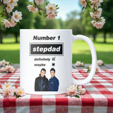 Oasis Definitely Maybe Mug for Step Dad, Funny Stepdad Birthday Gift, Father’s Day Step Dad Mug, Oasis Music Fan Christmas Gift for Stepdad
