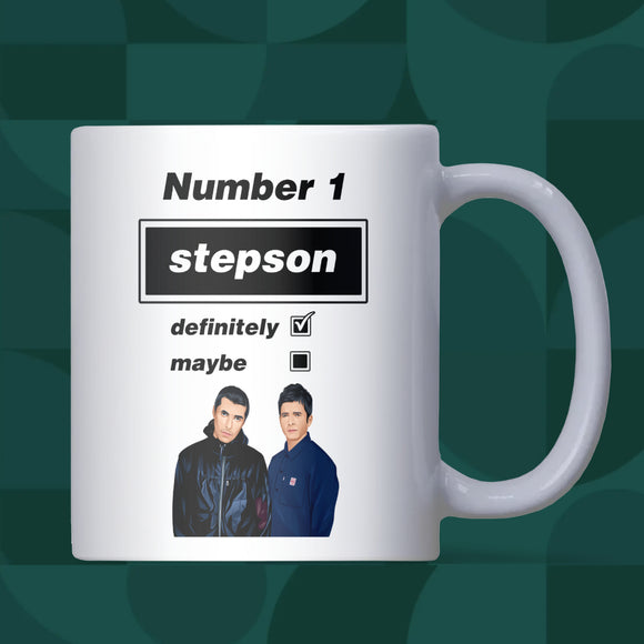 Funny Oasis Fan Mug for Step-Son, Number 1 Stepson Definitely Maybe Mug, Funny Step-Son Oasis Birthday Gift, Oasis Stepson Christmas Present