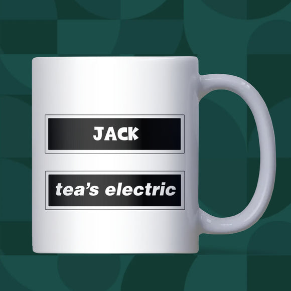 Personalised Oasis Tea’s Electric Mug, Funny Oasis Lyric Mug, Oasis Fan Secret Santa Gift, Oasis Birthday Gift, Customised Oasis Present