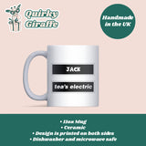 Personalised Oasis Tea’s Electric Mug, Funny Oasis Lyric Mug, Oasis Fan Secret Santa Gift, Oasis Birthday Gift, Customised Oasis Present