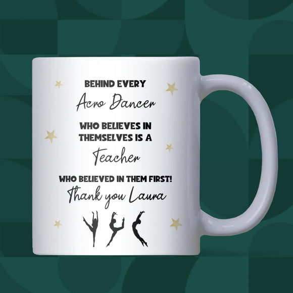 Acro Dance Teacher Thank You Mug, Funny Acro Coach Gift, Dance Instructor Birthday Present, End of Term Acro Teacher Gift