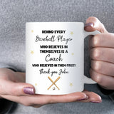 Baseball Coach Appreciation Mug, Thank You Baseball Coach Gift, End of Season Coach Present, Baseball Coach Leaving Gift, Baseball Coach Christmas Gift