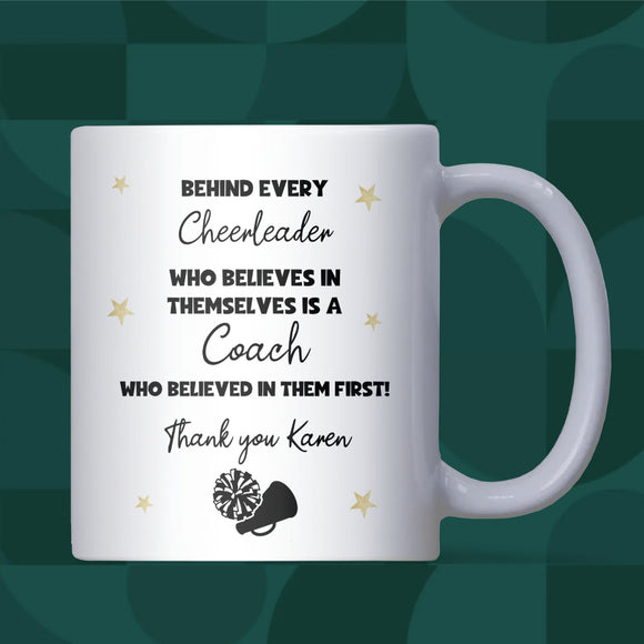 Cheerleading Coach Gift, Thank You Cheer Coach Mug, End of Season Cheer Team Gift, Cheer Coach Christmas Gift
