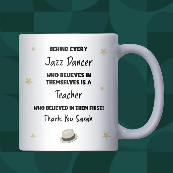 Jazz Dance Teacher Thank You Mug, Dance Instructor Gift, Jazz Teacher Birthday or Christmas Present, End of Term Dance Coach Gift