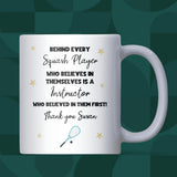 Thank You Squash Coach Mug, Squash Instructor Gift, End of Term Squash Coach Present, Coach Retirement or Birthday Mug
