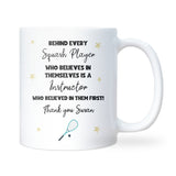 Thank You Squash Coach Mug, Squash Instructor Gift, End of Term Squash Coach Present, Coach Retirement or Birthday Mug