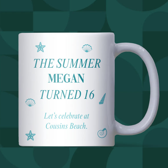 Personalised TSITP 16th Birthday Mug, Team Conrad Gift, Belly and Conrad Friend Birthday Gift, TSITP Birthday for Friend, 16th Birthday