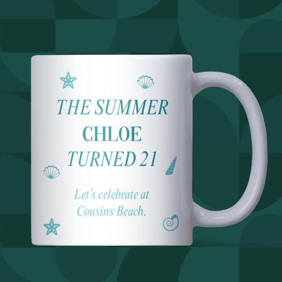 Personalised TSITP 21st Birthday Mug, Team Conrad Gift, Belly and Conrad Friend Birthday Gift, TSITP Birthday for Friend, Conrad Fisher Gift