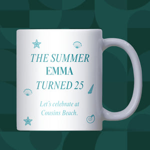 Personalised TSITP 25th Birthday Mug, Team Conrad Gift, Belly and Conrad Friend Birthday Gift, TSITP Birthday for Friend, 25th Birthday