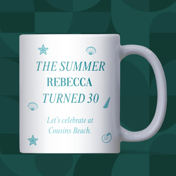 Personalised TSITP 30th Birthday Mug, Team Conrad Gift, Belly and Conrad Birthday, TSITP Birthday for Friend, Conrad Fisher Gift