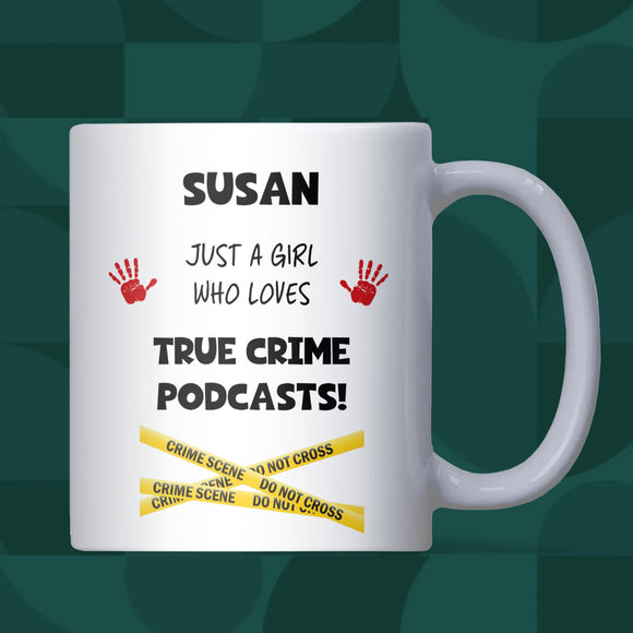 True Crime Podcast Fan Mug, Funny Gift for True Crime Lovers, Murder Mystery Mug for Her, Secret Santa True Crime Lover Gift, Podcast Gift