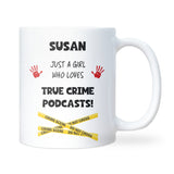 True Crime Podcast Fan Mug, Funny Gift for True Crime Lovers, Murder Mystery Mug for Her, Secret Santa True Crime Lover Gift, Podcast Gift
