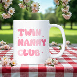Twin Nanny Club Mug, Nanny of Twins Gift, Twin Nanny Birthday Present, Mother’s Day Twin Nanny Mug, Christmas Gift for Nanny of Twins