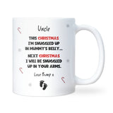 To Uncle at Christmas From Bump Mug, New Uncle Christmas Gift, Pregnancy Announcement Mug, Uncle To Be Gift, First Christmas Uncle Mug