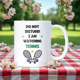 Do Not Disturb I’m Watching Tennis Personalised Mug, Funny Tennis Gift, Tennis Lover Mug, Christmas Gift for Tennis Fan, Secret Santa Tennis Mug