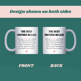 Best Mother-in-Law Mug, Christmas Gift for Mother-in-Law, Mother-in-Law Appreciation from Son in Law, Gift for Wife or Girlfriend's Parents