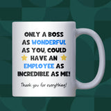 Funny Wonderful Boss Mug, Boss Leaving Gift, Secret Santa Gift for Manager, Thank You Boss Christmas Present