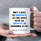 Funny Wonderful Boss Mug, Boss Leaving Gift, Secret Santa Gift for Manager, Thank You Boss Christmas Present