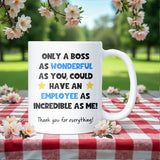 Funny Wonderful Boss Mug, Boss Leaving Gift, Secret Santa Gift for Manager, Thank You Boss Christmas Present