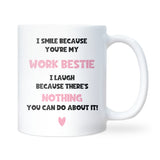 Work Bestie Laugh Mug, Funny Work Bestie Gift, Colleague Birthday Gift, Work Bestie Secret Santa, Christmas Gift for Colleague