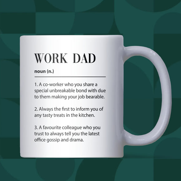 Work Dad Definition Mug, Funny Colleague Gift, Secret Santa Gift for Him, Work Dad Leaving Gift, Work Dad Birthday Present