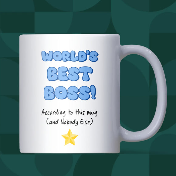 Funny World’s Best Boss Mug, Funny Work Gift, Secret Santa Gift for Boss, Office Christmas Joke Cup for Boss, Boss Birthday, Manager Gift
