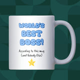 Funny World’s Best Boss Mug, Funny Work Gift, Secret Santa Gift for Boss, Office Christmas Joke Cup for Boss, Boss Birthday, Manager Gift