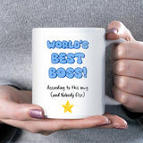 Funny World’s Best Boss Mug, Funny Work Gift, Secret Santa Gift for Boss, Office Christmas Joke Cup for Boss, Boss Birthday, Manager Gift