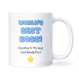 Funny World’s Best Boss Mug, Funny Work Gift, Secret Santa Gift for Boss, Office Christmas Joke Cup for Boss, Boss Birthday, Manager Gift